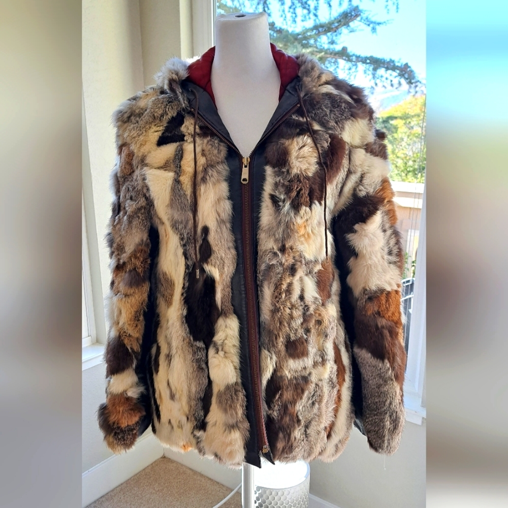 Vintage Girls Rabbit Fur Coat Caravelle